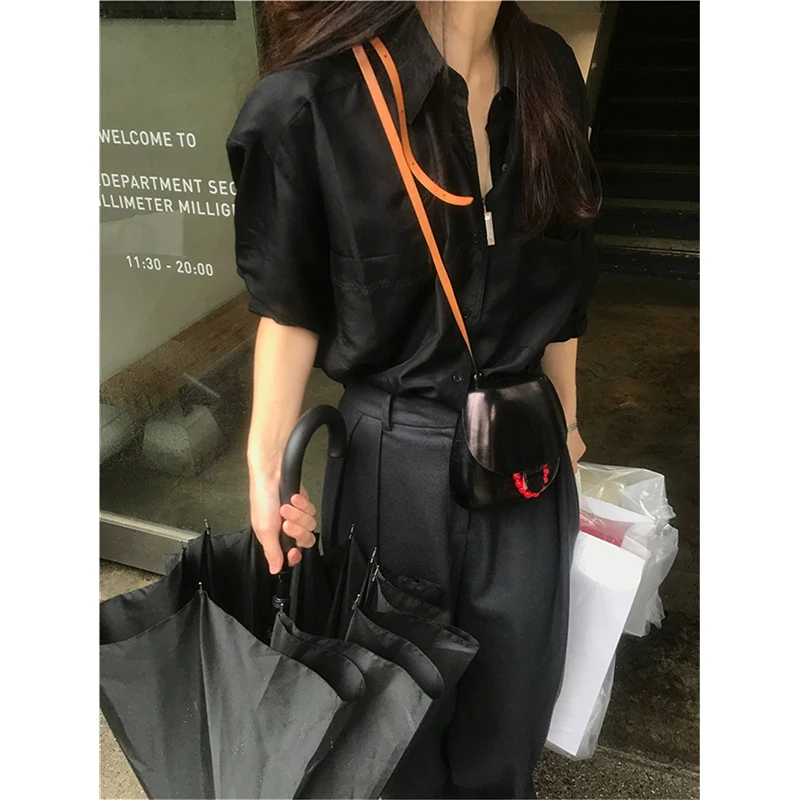Ele Simple Dongda Gate 24 Spring Versatile Commute Pure Color Silk Smooth Silk Collar irt Women's Faion Busin Casual
Ele Simple Dongda Gate 24 Spring Versatile Commute Pure Color Silk Smooth Silk Collar irt Women's Faion Busin Casual