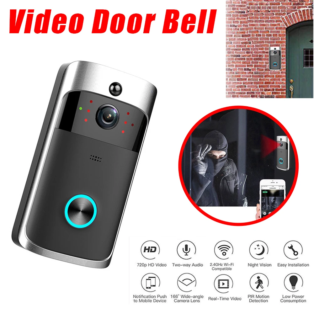V5 Wireless Video Door Bell Night Vision 720P HD Indoor Ding-Dong Machine PIR Detection with Noise Canceling Microphone Home Use
V5 Wireless Video Door Bell Night Vision 720P HD Indoor Ding-Dong Machine PIR Detection with Noise Canceling Microphone Home Use