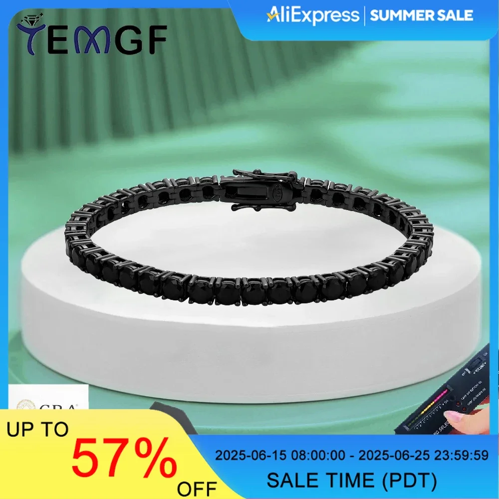 TEMGF Full Black Moissanite/Zircon Bracelet S925 Sterling Silver Chain for Men Hip Hop Trendy Simple Fine Jewelry
TEMGF Full Black Moissanite/Zircon Bracelet S925 Sterling Silver Chain for Men Hip Hop Trendy Simple Fine Jewelry
