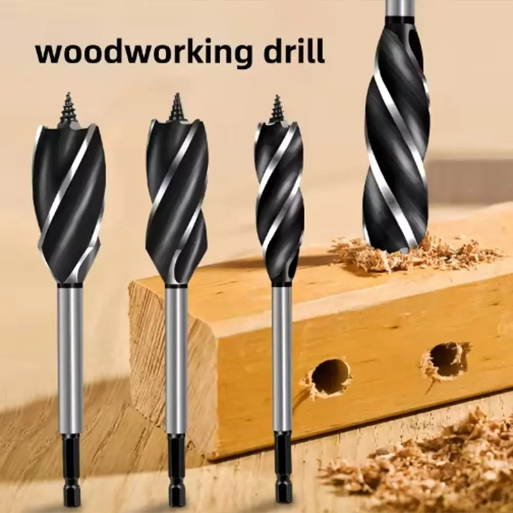 10mm-25mm Auger Drill Bit Four-slot with Hex Shank Twist Drill Bit Set High Hardness Anti-slip Wood Fast Cut Auger
10mm-25mm Auger Drill Bit Four-slot with Hex Shank Twist Drill Bit Set High Hardness Anti-slip Wood Fast Cut Auger