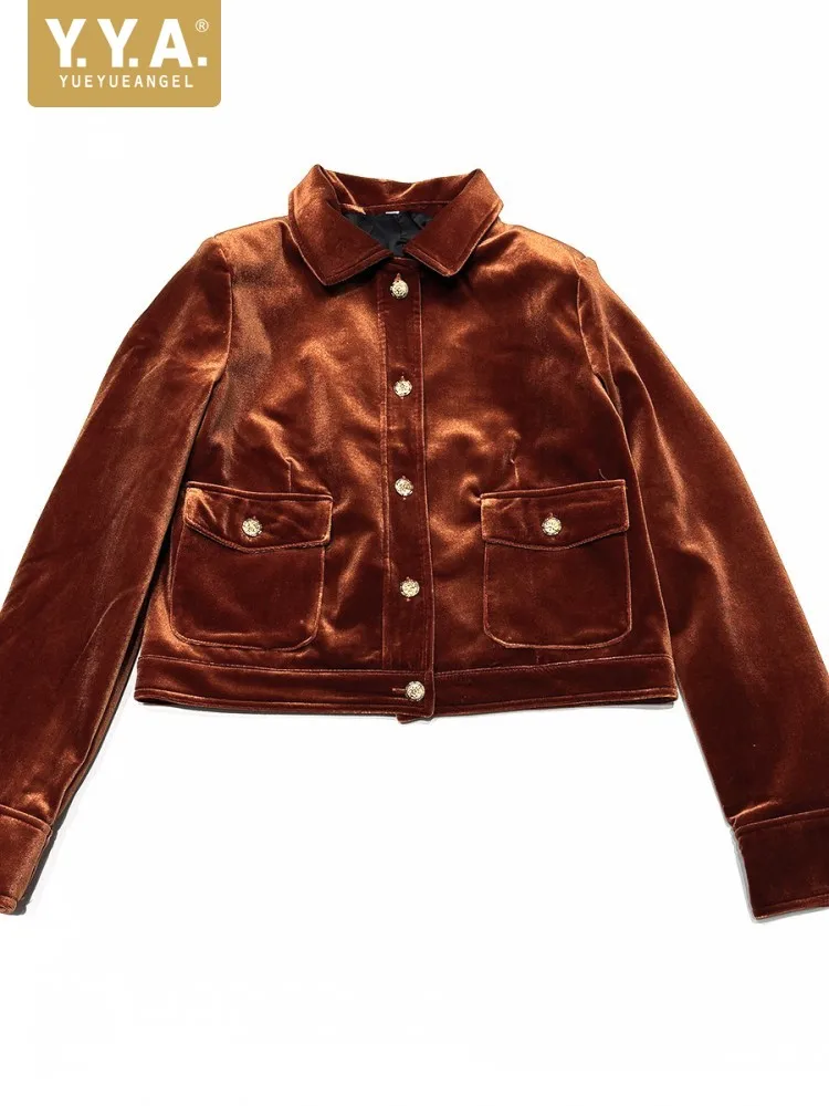 Retro Female Single Breasted Jacket Solid Color Ladies Pockets Short Coat Fashion Turn Down Collar Long Sleeves Straight Outwear
Retro Female Single Breasted Jacket Solid Color Ladies Pockets Short Coat Fashion Turn Down Collar Long Sleeves Straight Outwear