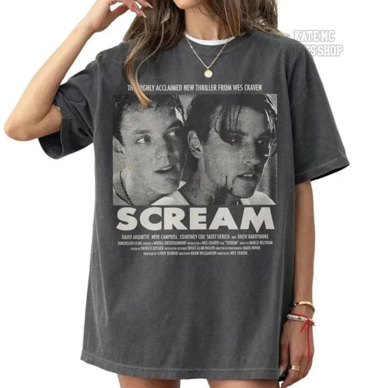 Retro Street Retro 'Scream' Movie T-shirt Women's T-shirt Four Seasons New Style Unisex Casual T-shirt
Retro Street Retro 'Scream' Movie T-shirt Women's T-shirt Four Seasons New Style Unisex Casual T-shirt