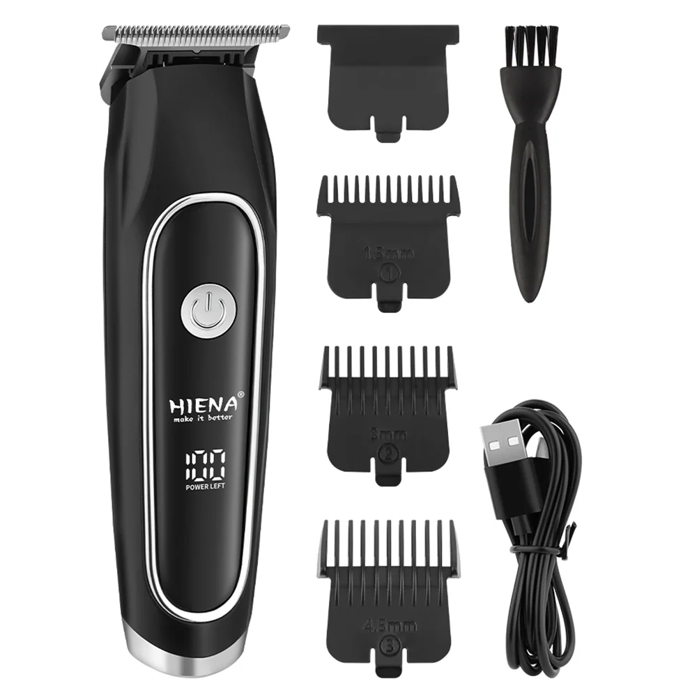 HIENA Cordless Hair Trimmer for Men LED Display Barber Clipper with 1.5/3/4.5mm Guide Combs USB Rechargeable
HIENA Cordless Hair Trimmer for Men LED Display Barber Clipper with 1.5/3/4.5mm Guide Combs USB Rechargeable