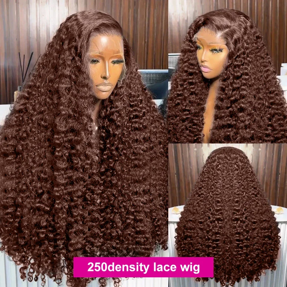 250 High Density Deep Wave Chocolate Brown 13x6 HD Lace Frontal Water Wave Wig Brazilian Colored #4 Curly Human Hair Wigs
250 High Density Deep Wave Chocolate Brown 13x6 HD Lace Frontal Water Wave Wig Brazilian Colored #4 Curly Human Hair Wigs