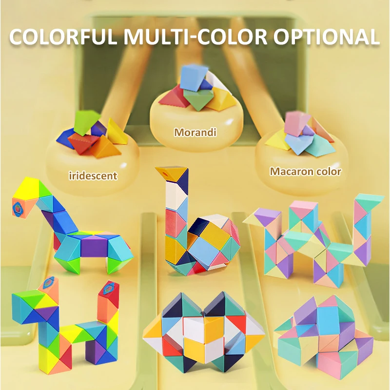 3D Puzzle Fidget Toys Transformable Cube Kid Education Toys Cubo Magico 24-72 Segments Magic Rule Snake Speed Cubes Toys for Kid
3D Puzzle Fidget Toys Transformable Cube Kid Education Toys Cubo Magico 24-72 Segments Magic Rule Snake Speed Cubes Toys for Kid