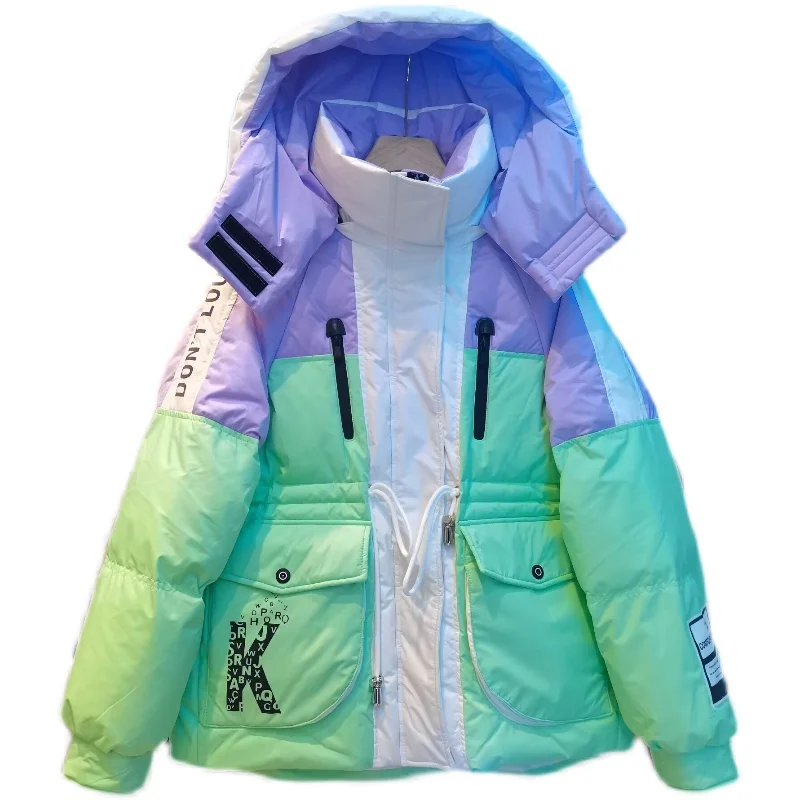 2023 New Color Contrast Down Jacket Women's Detachable Hooded Thicken Parkas Korean Loose Female White Duck Down Coat Casual Top
2023 New Color Contrast Down Jacket Women's Detachable Hooded Thicken Parkas Korean Loose Female White Duck Down Coat Casual Top
