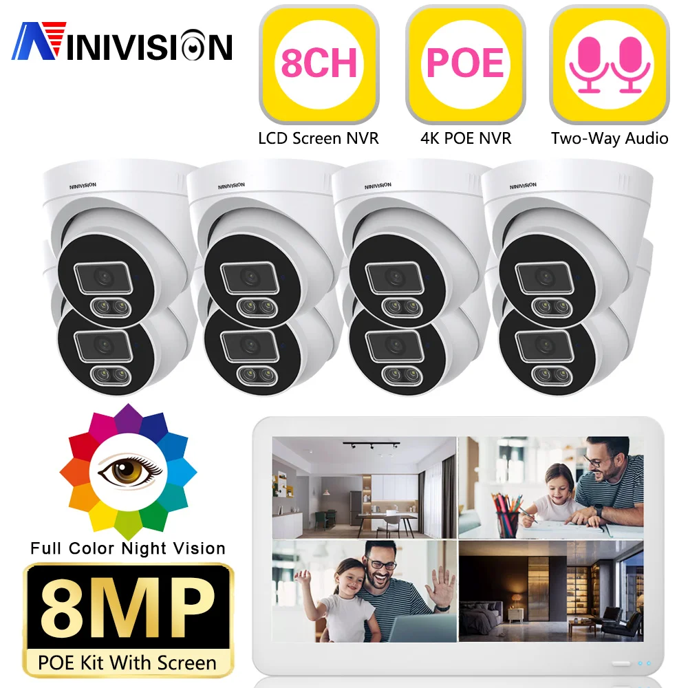 8CH 4K POE NVR Surveillance System XMEYE CCTV Network Video Recorder With 11.6 Inch LCD Screen NVR 8MP Two-Way Audio IP Camera
8CH 4K POE NVR Surveillance System XMEYE CCTV Network Video Recorder With 11.6 Inch LCD Screen NVR 8MP Two-Way Audio IP Camera