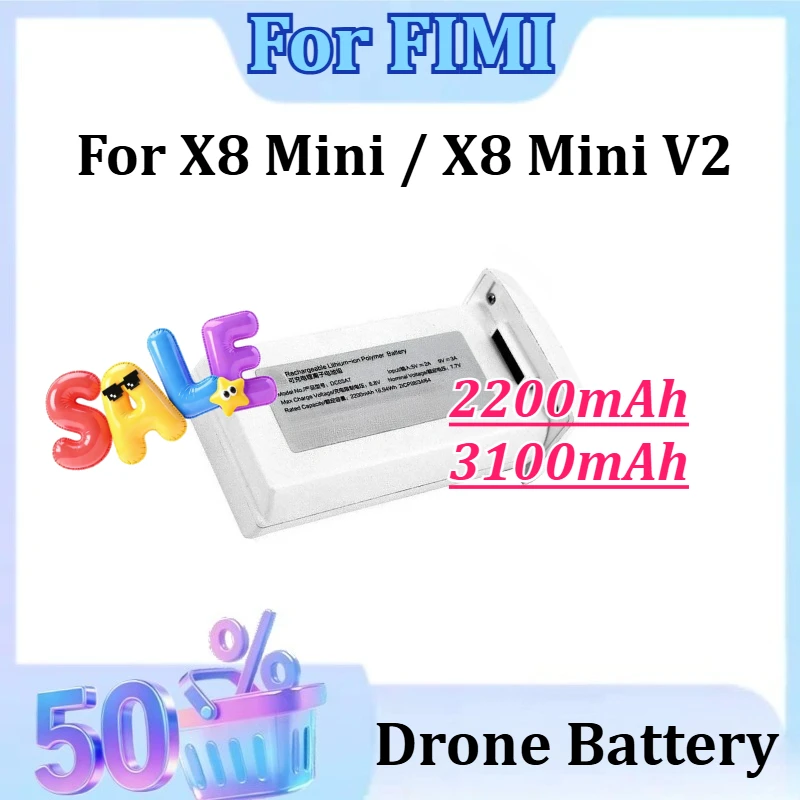 2200mAh 3100mAh for FIMI X8 Mini / X8 Mini V2 for FIMI Mini Series Drone Battery Accessories Upgrade Intelligent Flight Battery
2200mAh 3100mAh for FIMI X8 Mini / X8 Mini V2 for FIMI Mini Series Drone Battery Accessories Upgrade Intelligent Flight Battery