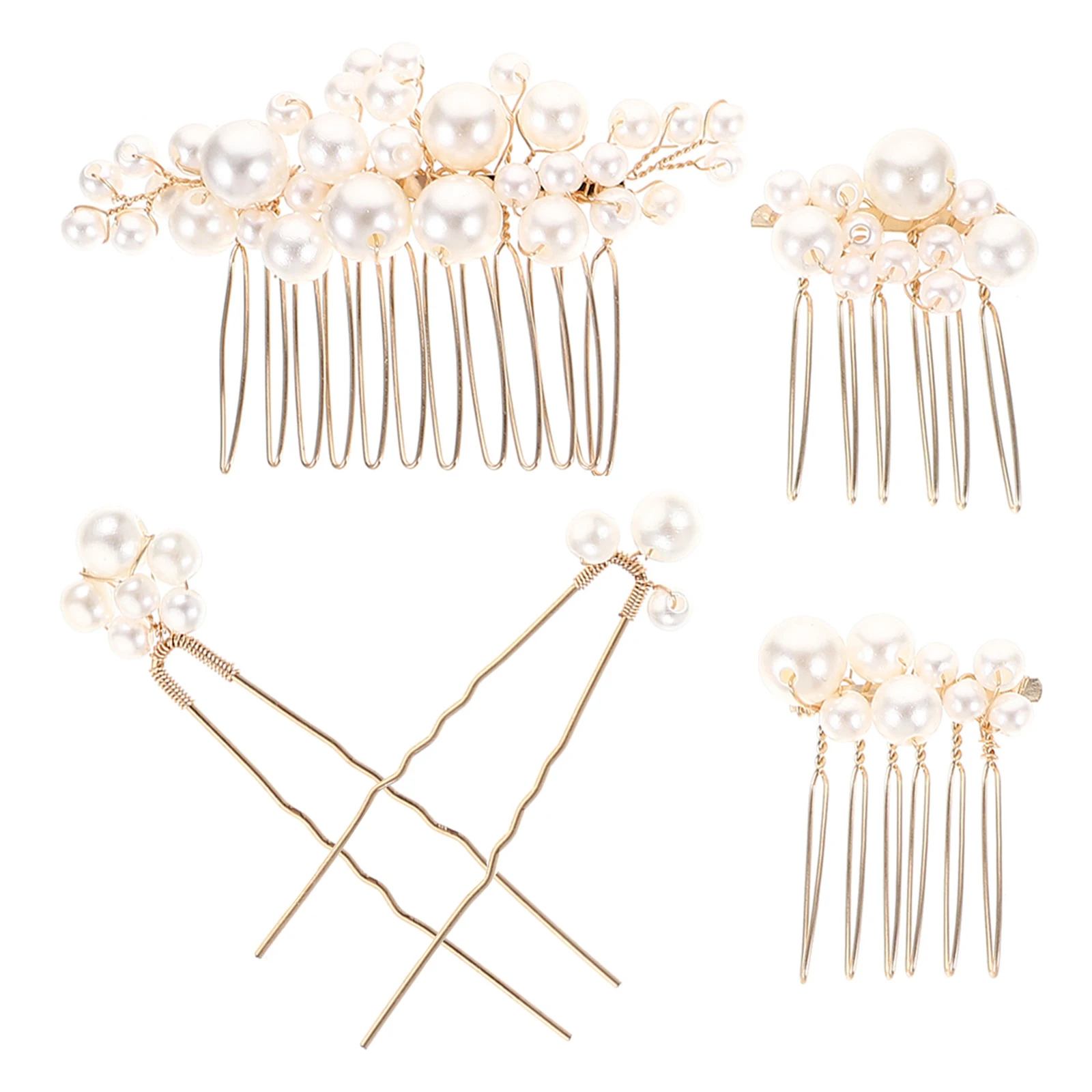 5 Pieces Pearl Hair Accessories Set Vintage Gold Color 3 Combs 2 Hairpins for Women Bridal Wedding Prom Hair Decorations
5 Pieces Pearl Hair Accessories Set Vintage Gold Color 3 Combs 2 Hairpins for Women Bridal Wedding Prom Hair Decorations