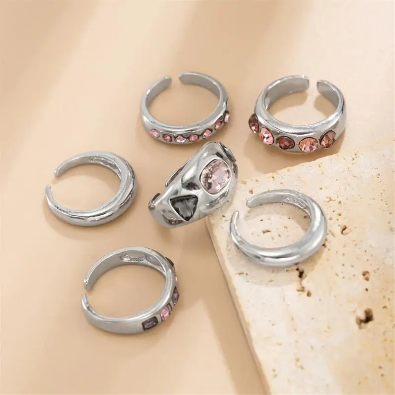 31BB Pack of 6 Pink Gemstones Stackable Rings Adjustable Size for Layering
31BB Pack of 6 Pink Gemstones Stackable Rings Adjustable Size for Layering