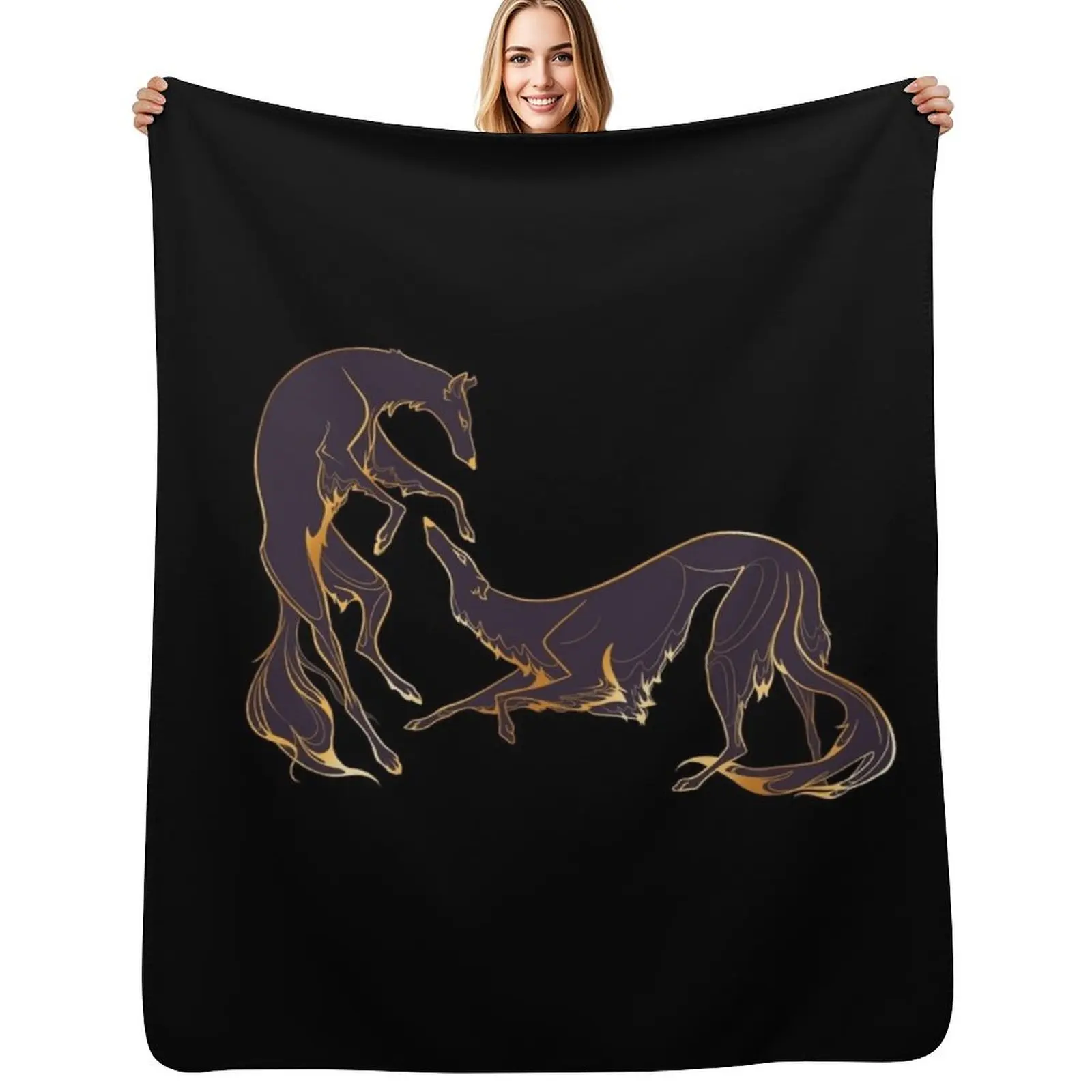 Dancing gold and purple borzoi Throw Blanket Cozy Light Blanket for Travel Camping Picnic
Dancing gold and purple borzoi Throw Blanket Cozy Light Blanket for Travel Camping Picnic