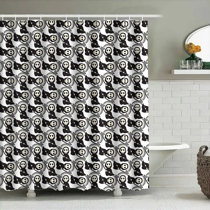 Modern Black White Ghost Print Shower Curtain Waterproof Fabric Bathroom Decor Home Decoration Privacy Screen Size72x84 / 183cm
Modern Black White Ghost Print Shower Curtain Waterproof Fabric Bathroom Decor Home Decoration Privacy Screen Size72x84 / 183cm