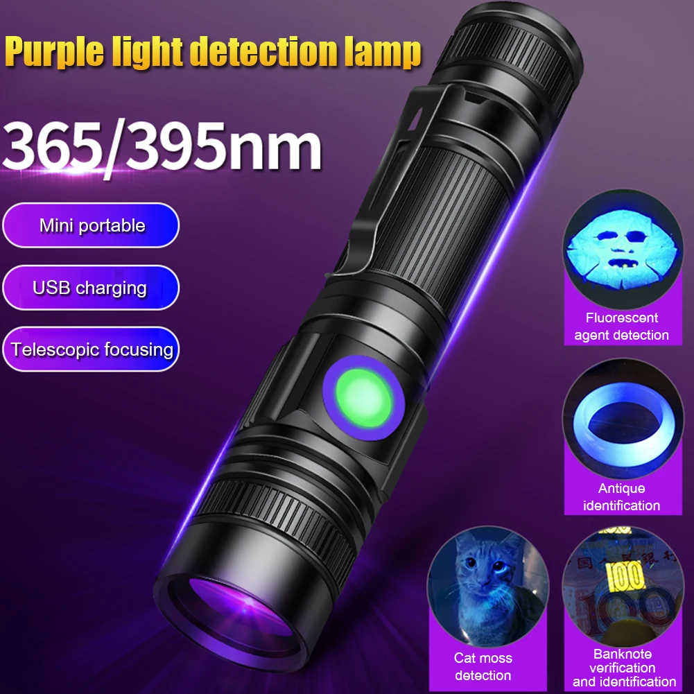 Светодиодный УФ-светильник 3400 нм, мАч, USB-зарядка, фиолетовый свет, зуммируемый Ультрафиолетовый фонарь, детектор пятен мочи животных, УФ-фонарик для обнаружения скорпионов
Светодиодный УФ-светильник 3400 нм, мАч, USB-зарядка, фиолетовый свет, зуммируемый Ультрафиолетовый фонарь, детектор пятен мочи животных, УФ-фонарик для обнаружения скорпионов