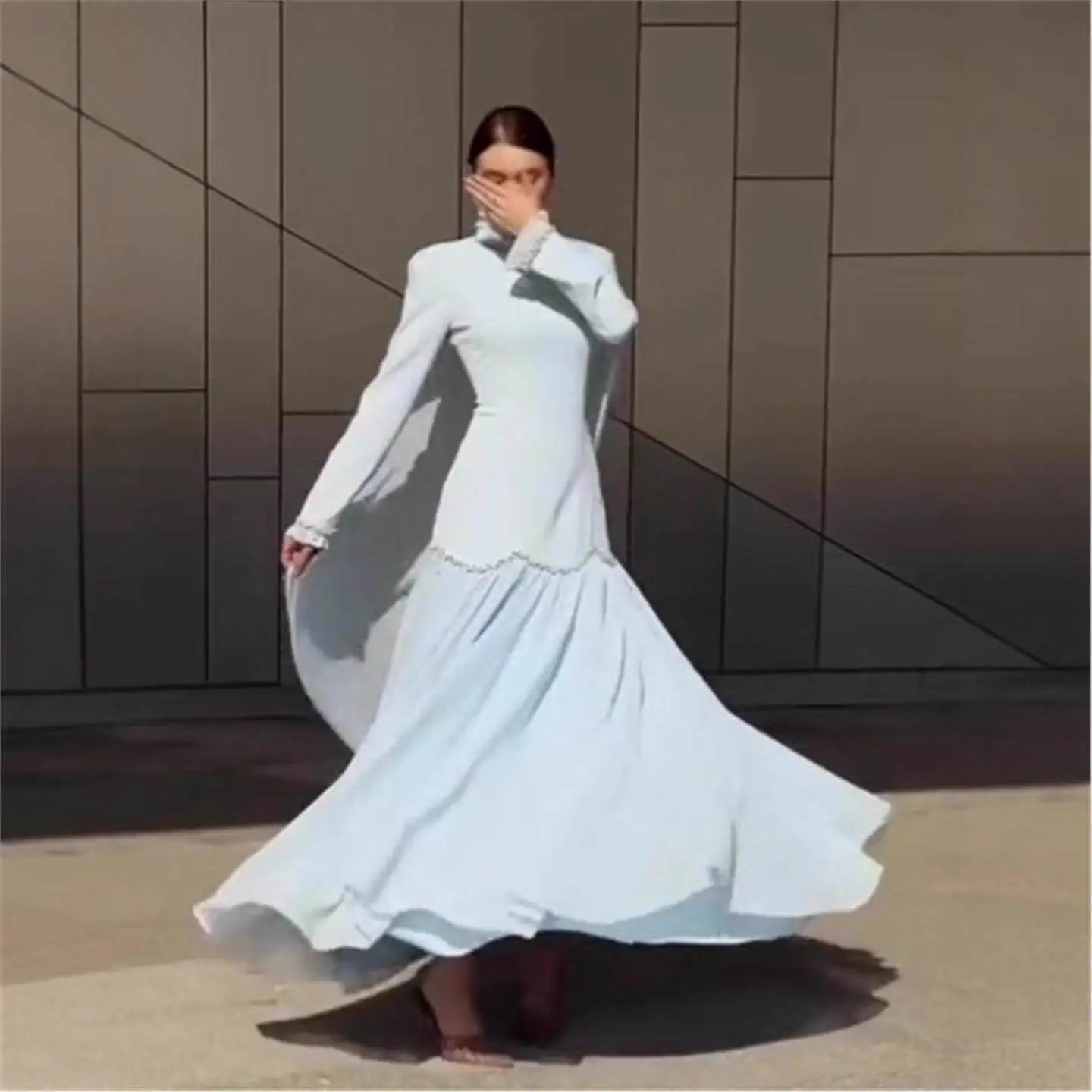 Elegant Comfortable Long Sleeve Dress Stylish Gentle Fashion High Waist A-Line Skirt Three-acetate Fiber round Neck Citywalk
Elegant Comfortable Long Sleeve Dress Stylish Gentle Fashion High Waist A-Line Skirt Three-acetate Fiber round Neck Citywalk
