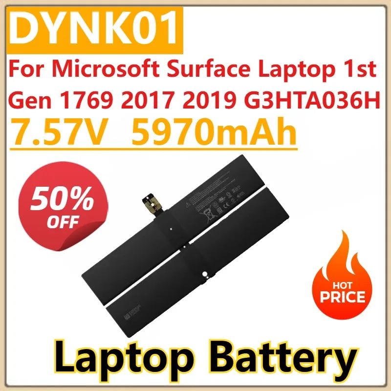Новый сменный аккумулятор 7,57 В 5970 мАч DYNK01 для ноутбука Microsoft Surface 1st Gen 1769 2017 2019 G3HTA036H
Новый сменный аккумулятор 7,57 В 5970 мАч DYNK01 для ноутбука Microsoft Surface 1st Gen 1769 2017 2019 G3HTA036H