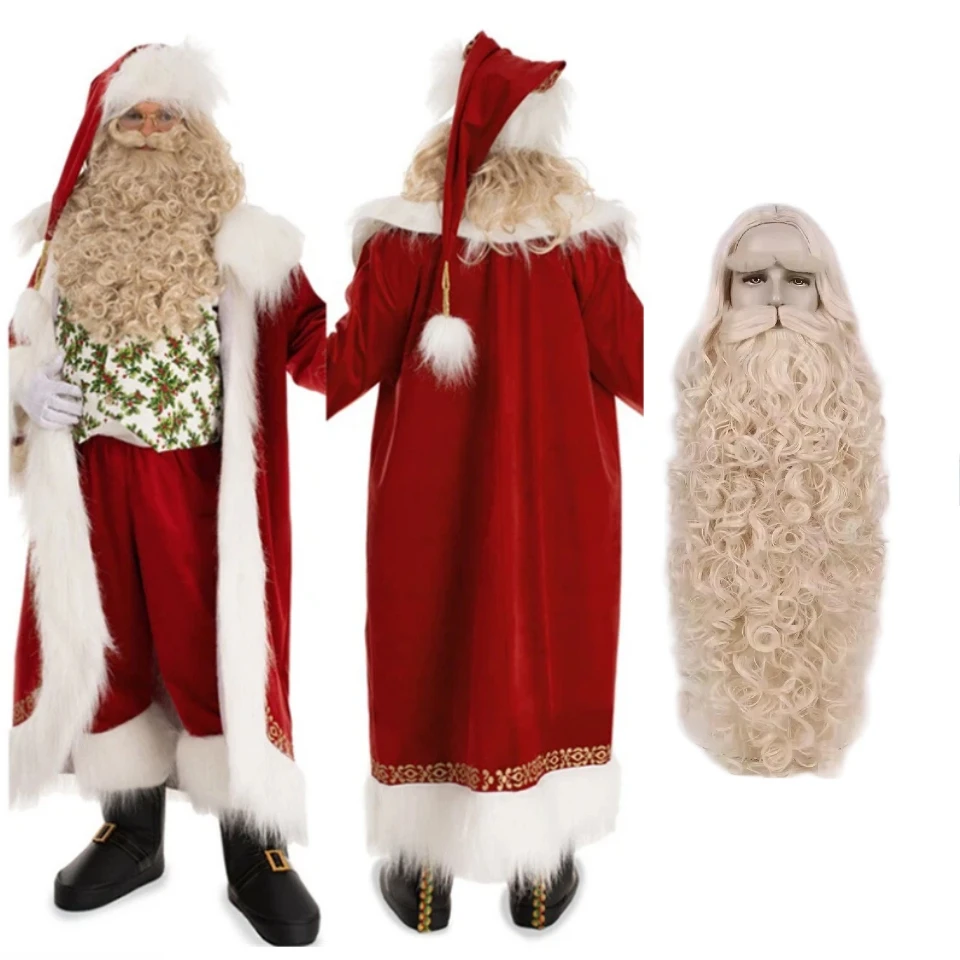 Adult Santa Claus Wig and Beard Set Curly White Faux Hair Christmas Costume Accessory Holiday Party Role Play Props
Adult Santa Claus Wig and Beard Set Curly White Faux Hair Christmas Costume Accessory Holiday Party Role Play Props
