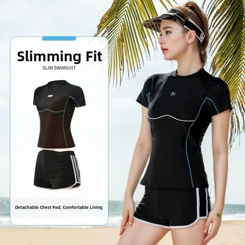 Amber plus Size Conservative Bikini Women's Sportswear Swimming Suit with Chest Pad Nylon Spandex round Ne ort Sve
Amber plus Size Conservative Bikini Women's Sportswear Swimming Suit with Chest Pad Nylon Spandex round Ne ort Sve