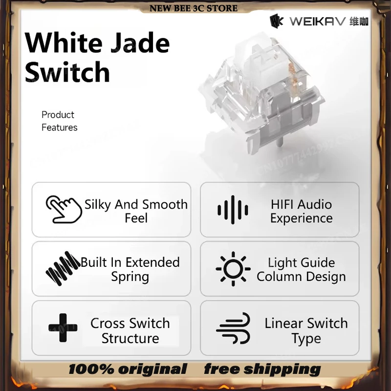 Распродажа WEIKAV, белый нефритовый переключатель, линейный HIFI, горячая замена, 45 г, триггер, индивидуальная механическая клавиатура, полупрозрачные переключатели, аксессуары
Распродажа WEIKAV, белый нефритовый переключатель, линейный HIFI, горячая замена, 45 г, триггер, индивидуальная механическая клавиатура, полупрозрачные переключатели, аксессуары