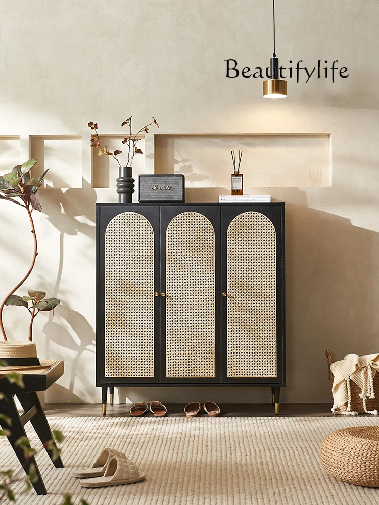 Vintage Solid Wood Rattan Shoe Cabinet Antique Style Living Room Storage Cabinet
Vintage Solid Wood Rattan Shoe Cabinet Antique Style Living Room Storage Cabinet