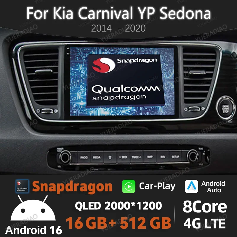 Android 16 Carplay Auto For Kia Carnival YP Sedona 2014 2015 2017 2018 - 2020 Car Radio Multimedia Video Player WIFI+4G GPS NAVI
Android 16 Carplay Auto For Kia Carnival YP Sedona 2014 2015 2017 2018 - 2020 Car Radio Multimedia Video Player WIFI+4G GPS NAVI