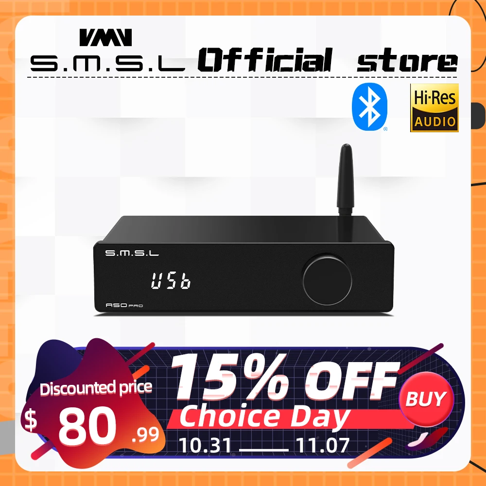 SMSL A50PRO 70W*2 Power Amplifier MA12070P*2 Bluetooth5.0 HDMI ARC High low pass filter For Passive Subwoofer & Speaker
SMSL A50PRO 70W*2 Power Amplifier MA12070P*2 Bluetooth5.0 HDMI ARC High low pass filter For Passive Subwoofer & Speaker