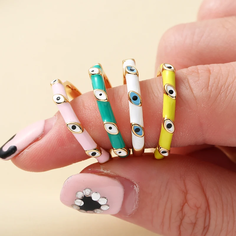 Bohemia Lucky Turkish Evil Eye Ring for Women Adjustable Finger Rings Vintage Colorful Enamel Copper Gold Color Rings Jewelry
Bohemia Lucky Turkish Evil Eye Ring for Women Adjustable Finger Rings Vintage Colorful Enamel Copper Gold Color Rings Jewelry