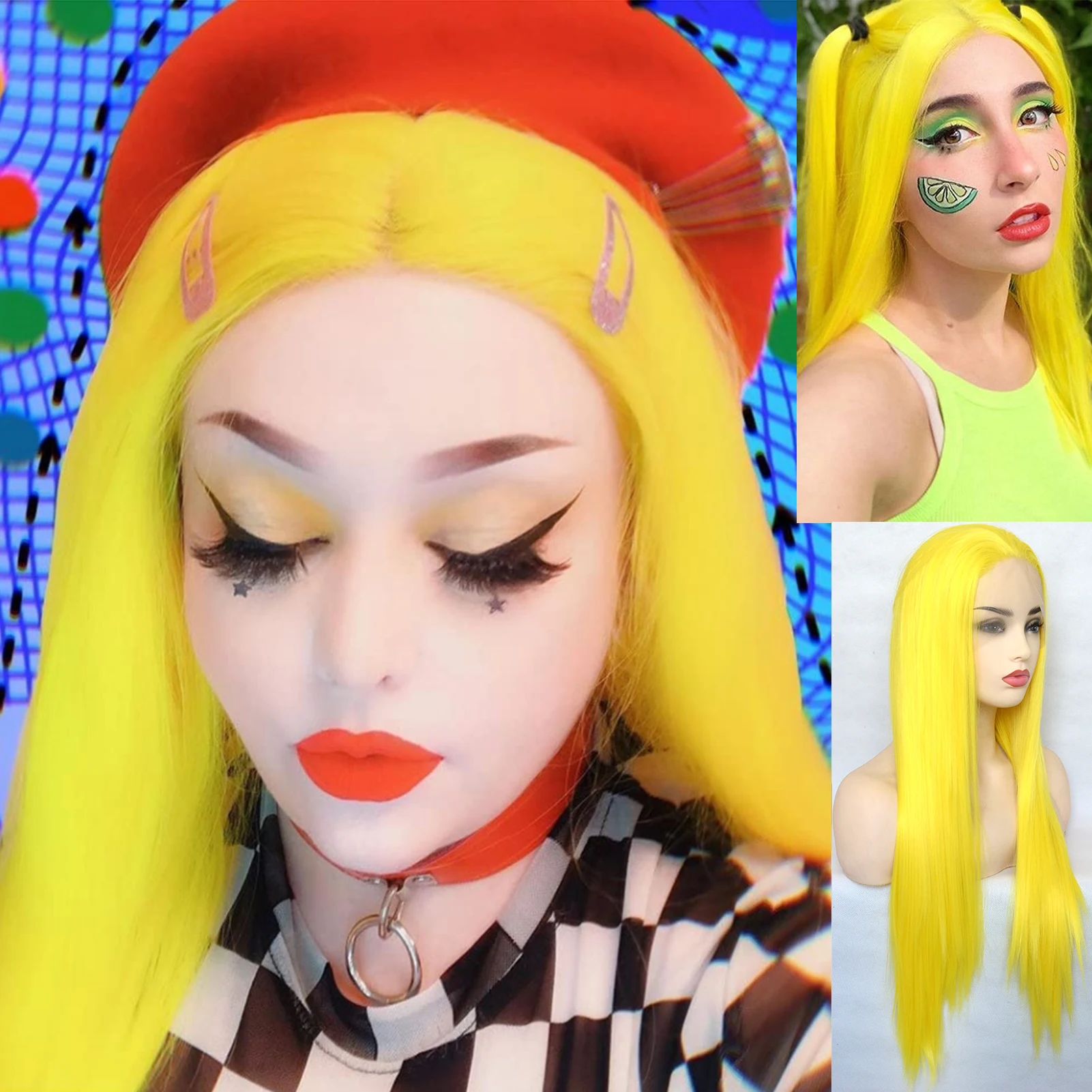 Voguebeauty Yellow Synthetic Lace Front Wig Silky Straight Heat Resistant Fiber Natural Hairline Wigs Cosplay For Women
Voguebeauty Yellow Synthetic Lace Front Wig Silky Straight Heat Resistant Fiber Natural Hairline Wigs Cosplay For Women