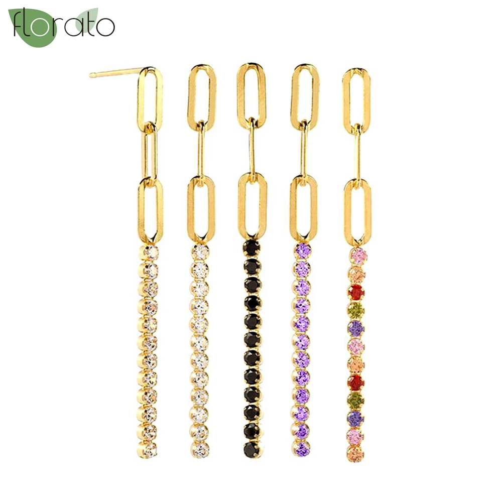925 Sterling Silver Needle Luxury 50mm Zircon Chain Pendant Earrings Korea Trend Long Stud Earrings for Women Jewelry Wholesale
925 Sterling Silver Needle Luxury 50mm Zircon Chain Pendant Earrings Korea Trend Long Stud Earrings for Women Jewelry Wholesale
