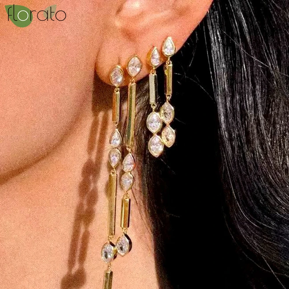 925 Sterling Silver Needle Luxury Water Drop Pendant Long Earrings Fashion Zircon Stud Earrings for Women Wedding Party Jewelry
925 Sterling Silver Needle Luxury Water Drop Pendant Long Earrings Fashion Zircon Stud Earrings for Women Wedding Party Jewelry