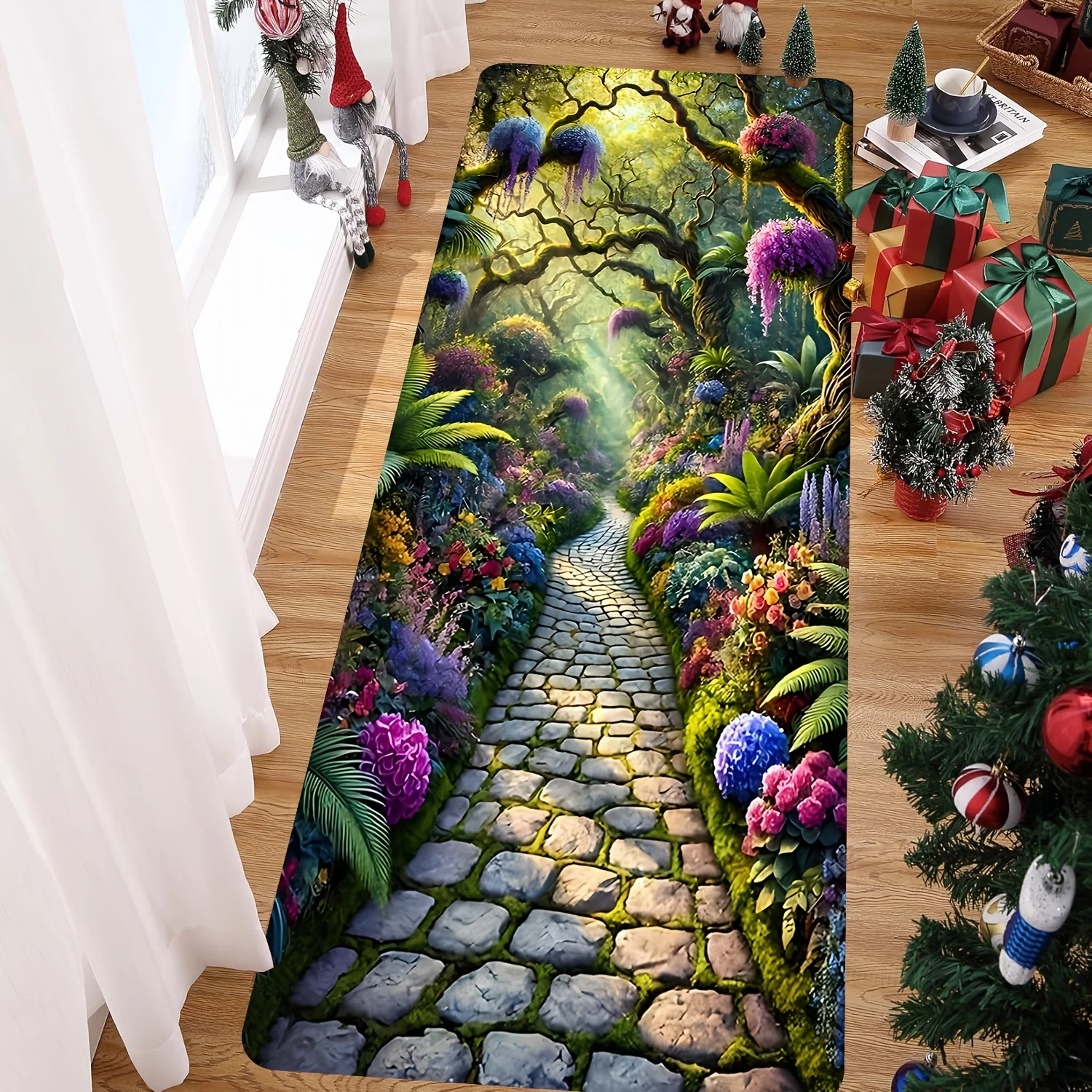 Magical Forest Garden Path with Flowers Kitchen Long Mat, Non-Slip Washable Durable Floor Mat for Hallway,Bedroom,Entryway Decor
Magical Forest Garden Path with Flowers Kitchen Long Mat, Non-Slip Washable Durable Floor Mat for Hallway,Bedroom,Entryway Decor