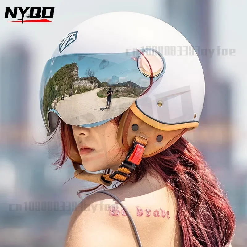 AIS motorcycle helmet women's fashion electric bike half helmet retro riding safety helmet cascos para moto
AIS motorcycle helmet women's fashion electric bike half helmet retro riding safety helmet cascos para moto
