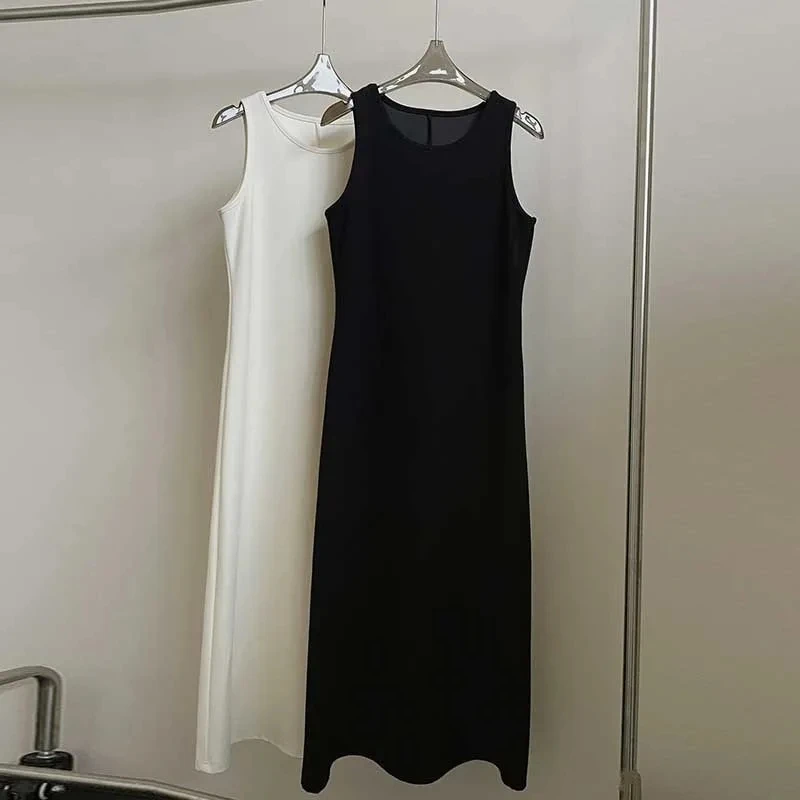 24 Women's Cotton Solid Round Neck Long Dress Fashion Sleeveless Slim Fit Tight Waist Dress Elegant High-end Party Dress Spring
24 Women's Cotton Solid Round Neck Long Dress Fashion Sleeveless Slim Fit Tight Waist Dress Elegant High-end Party Dress Spring