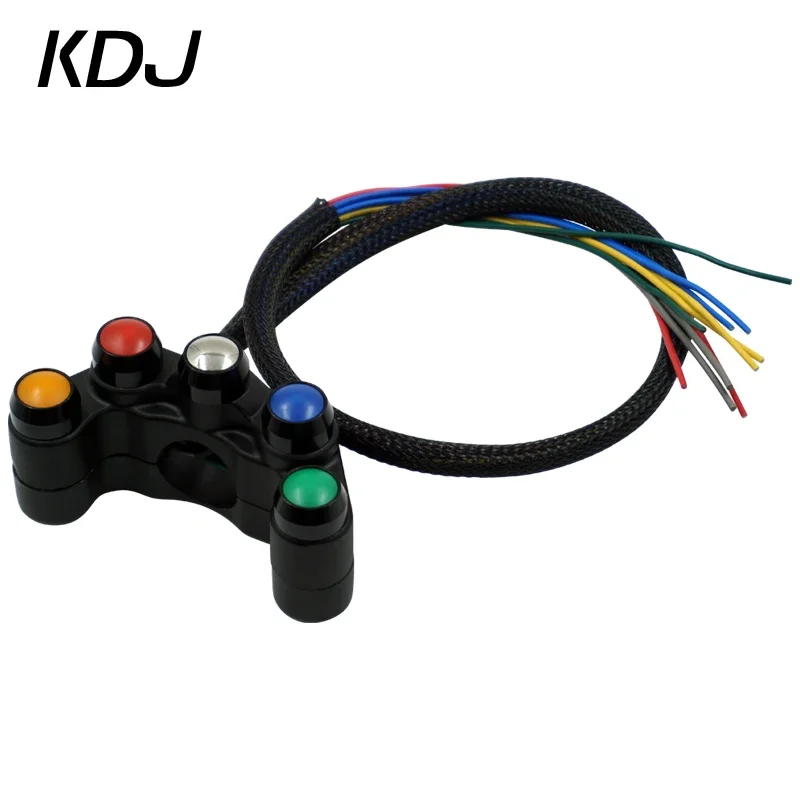 CNC Universal Aluminum 7/8" 22mm Handlebar Motorcycle Switches Horn Fog Headlight Hazard Brake ON-OFF Kill 5 Switch Buttons
CNC Universal Aluminum 7/8" 22mm Handlebar Motorcycle Switches Horn Fog Headlight Hazard Brake ON-OFF Kill 5 Switch Buttons