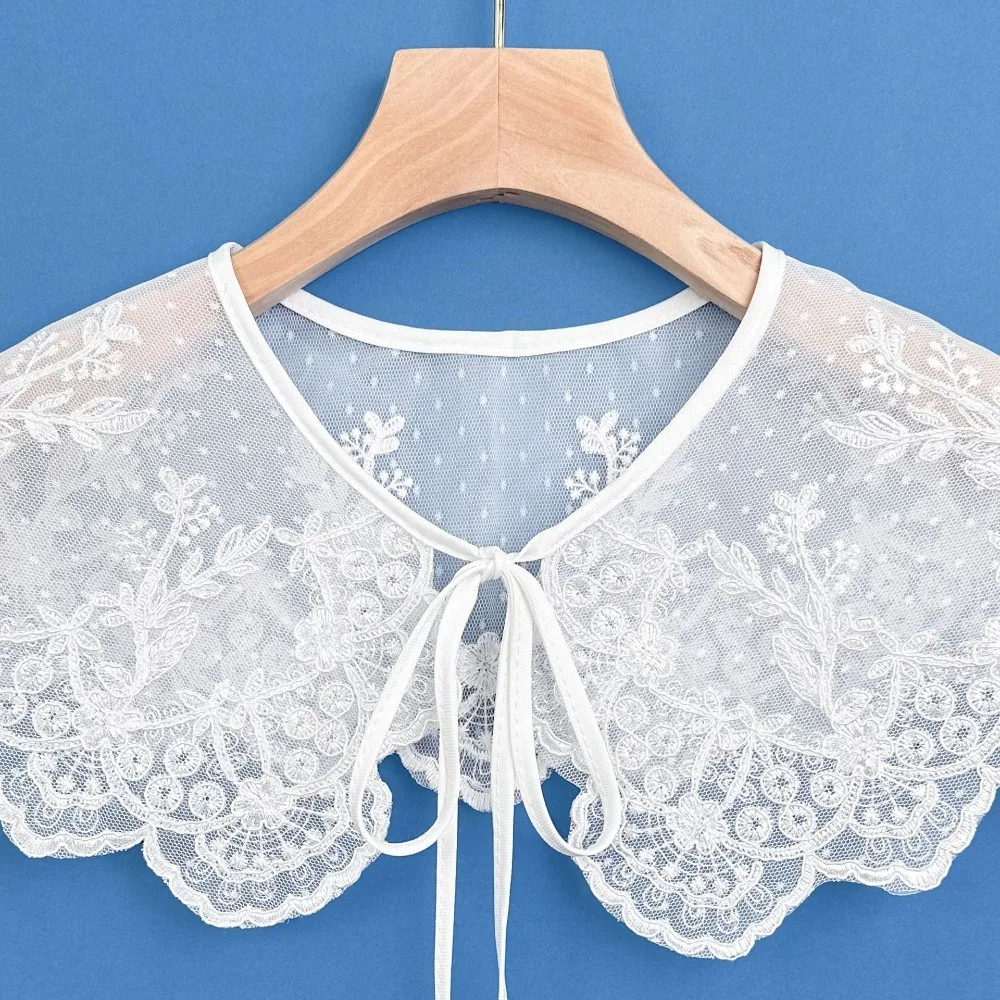 Organza Embroidery Women's Lace Collar New Lace Up Shawl Fake Collar Shawl Collar Dress Blouse Decor
Organza Embroidery Women's Lace Collar New Lace Up Shawl Fake Collar Shawl Collar Dress Blouse Decor