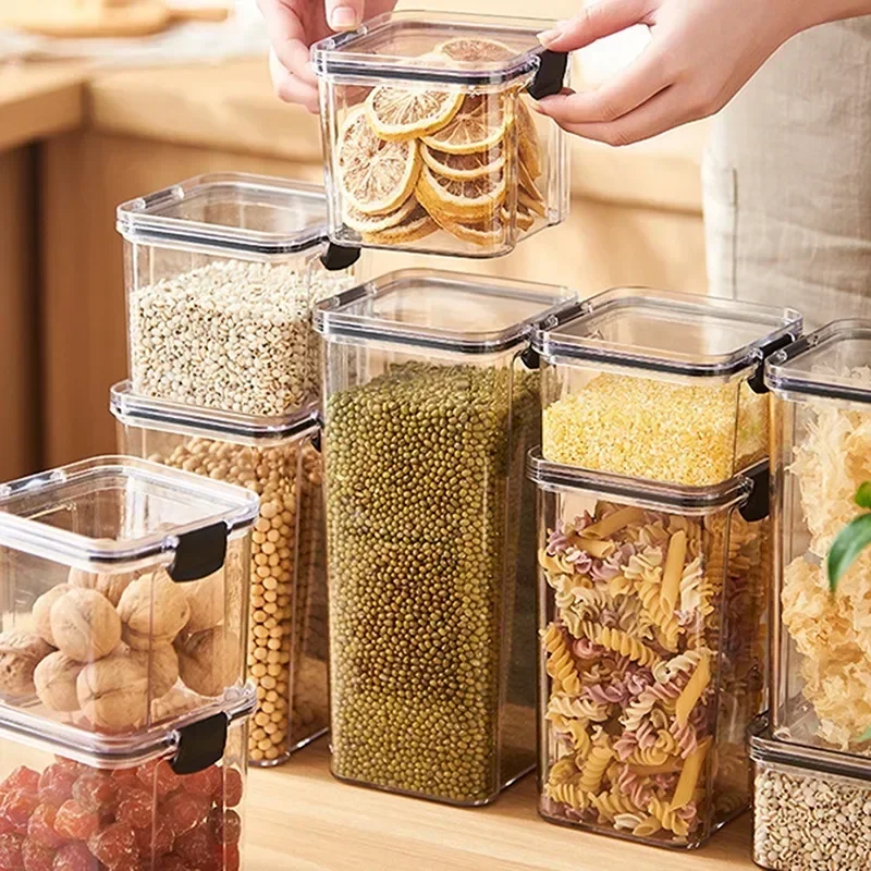 460-1800ml Sealed Jars Kitchen Grain Storage Organizer Large Tank Plastic Moisture-proof Storage Box Household Seasoning Jars
460-1800ml Sealed Jars Kitchen Grain Storage Organizer Large Tank Plastic Moisture-proof Storage Box Household Seasoning Jars