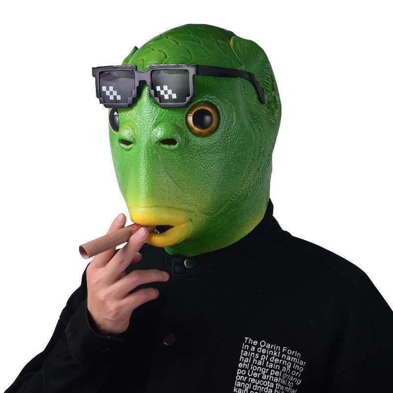Funny Green Fish Head Mask Halloween Carnival Party Headgear Practical Jokes Cosplay Green Head Animal Latex
Funny Green Fish Head Mask Halloween Carnival Party Headgear Practical Jokes Cosplay Green Head Animal Latex