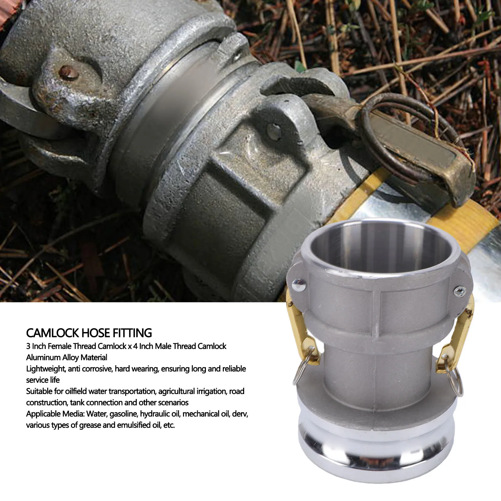 Camlock Hose Fitting 3 Inch Femalex4 Inch Male Camlock Hose Coupling Reducer for Water Oil Camlock Hose Fitting
Camlock Hose Fitting 3 Inch Femalex4 Inch Male Camlock Hose Coupling Reducer for Water Oil Camlock Hose Fitting