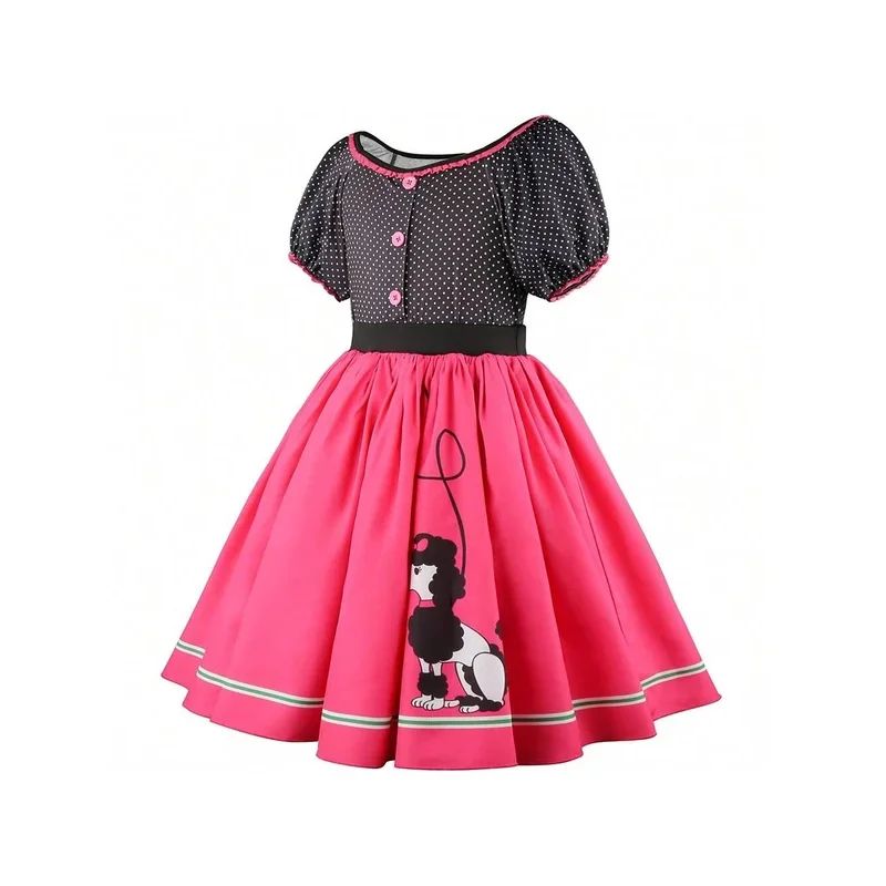 COSda@Girls Vintage short Sleeve Polka Dot Dress scarves Spring Party Dresses Girls Pink Summer Elegant Retro Vestidos Swing Dr
COSda@Girls Vintage short Sleeve Polka Dot Dress scarves Spring Party Dresses Girls Pink Summer Elegant Retro Vestidos Swing Dr