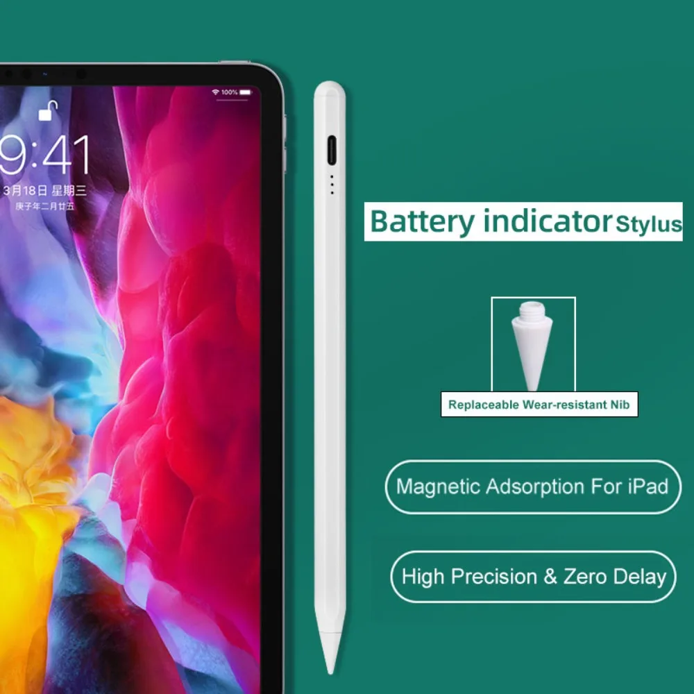 Активный стилус для iPad с функцией предотвращения случайных касаний ладонью, чувствительностью к наклону и давлению, без задержек, со сменными наконечниками, совместим с iPad 2018+ Mini 5/6 Pro 12.9
Активный стилус для iPad с функцией предотвращения случайных касаний ладонью, чувствительностью к наклону и давлению, без задержек, со сменными наконечниками, совместим с iPad 2018+ Mini 5/6 Pro 12.9