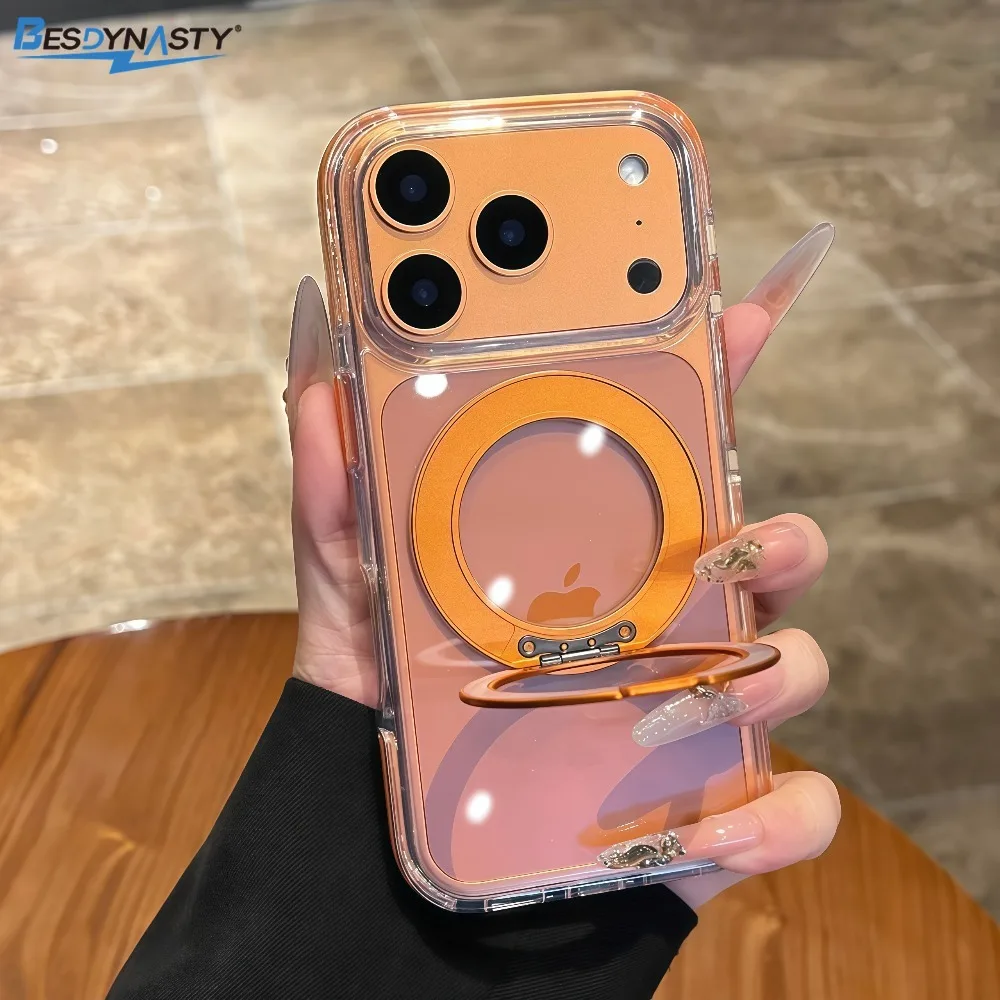 Transparent Rotating Bracket Stand Case for iPhone 17 Pro Max 17Pro ProMax Double Color Contrast Holder Clear Shockproof Cover
Transparent Rotating Bracket Stand Case for iPhone 17 Pro Max 17Pro ProMax Double Color Contrast Holder Clear Shockproof Cover