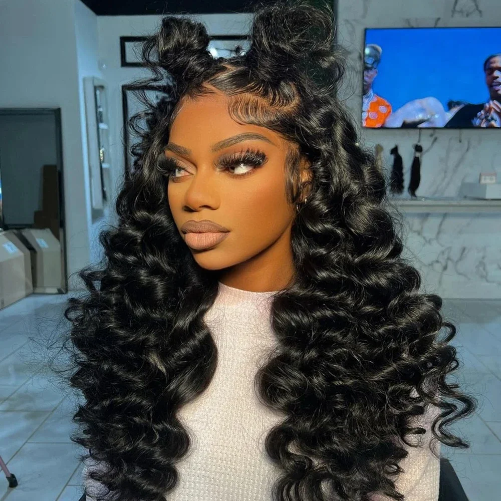 26Inch Black Deep Wave Curly 180%Density 13*4*1 Lace Front Wigs For Women With Baby Hair Synthetic Fiber Daily Wear Wigs
26Inch Black Deep Wave Curly 180%Density 13*4*1 Lace Front Wigs For Women With Baby Hair Synthetic Fiber Daily Wear Wigs