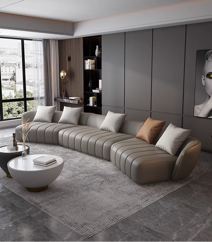 Italian minimalist leather sofa head layer cowhide simple style creative living room corner leather sofa
Italian minimalist leather sofa head layer cowhide simple style creative living room corner leather sofa