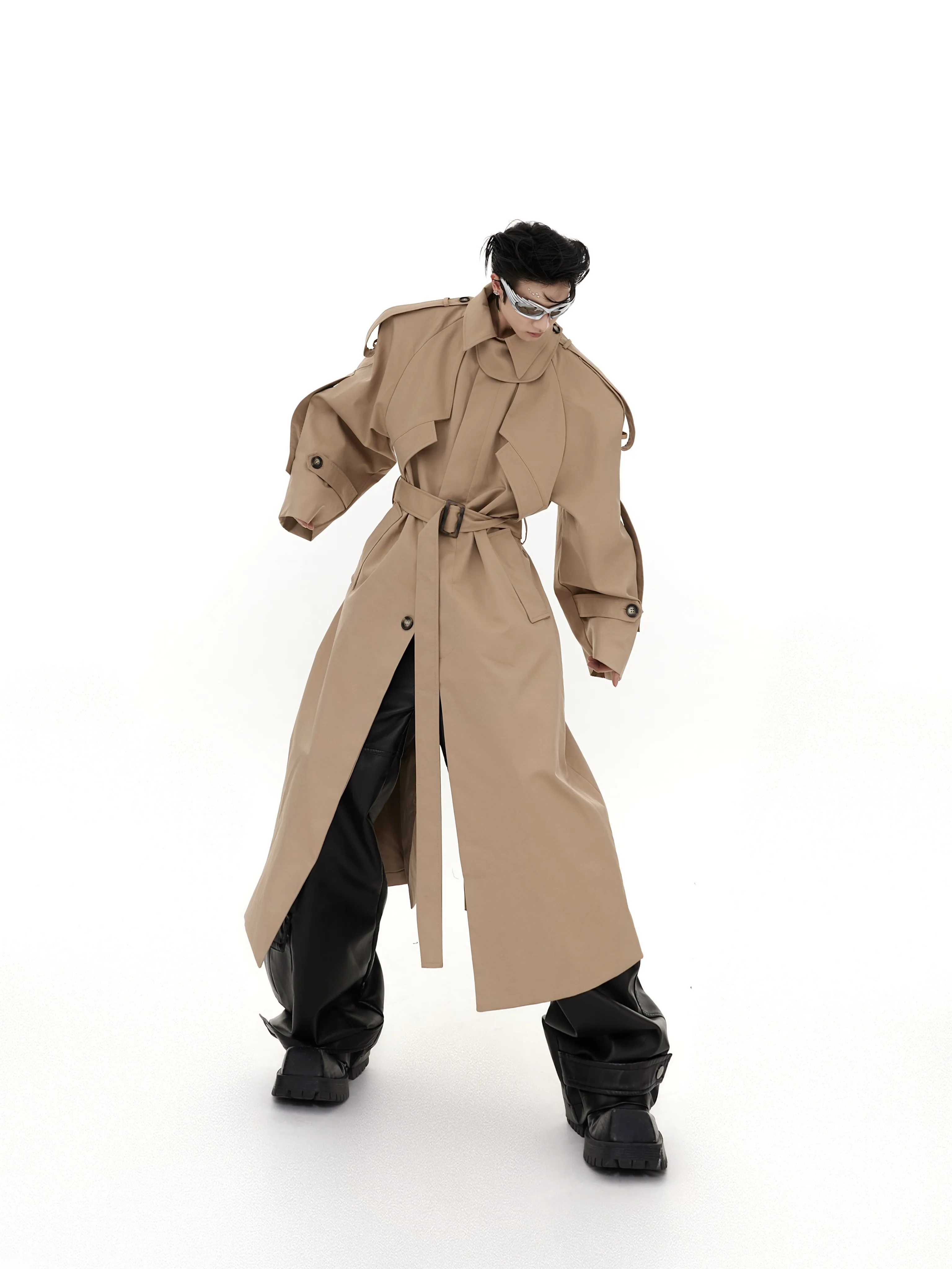 Long Over-Knee Deconstructed Shoulder Pad Coat Outerwear Three-Dimensional Design Sensation Windbreaker Youth Trend Polyester...
Long Over-Knee Deconstructed Shoulder Pad Coat Outerwear Three-Dimensional Design Sensation Windbreaker Youth Trend Polyester...