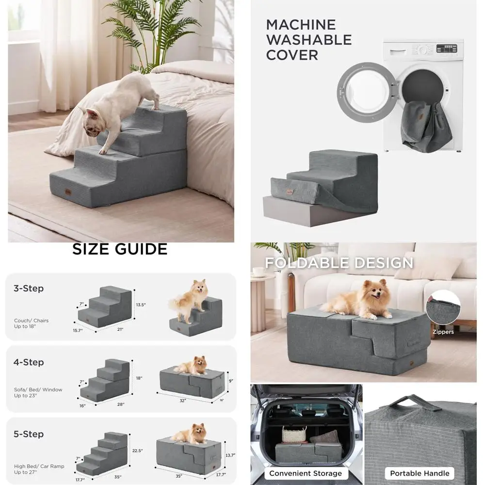 Made4Pets Dog Steps for Bed, Extra Wide Dog Stairs for High Bed Couch Sofa, 35D Foam Pet Steps for Small Dogs and Cats(Up to 40l
Made4Pets Dog Steps for Bed, Extra Wide Dog Stairs for High Bed Couch Sofa, 35D Foam Pet Steps for Small Dogs and Cats(Up to 40l