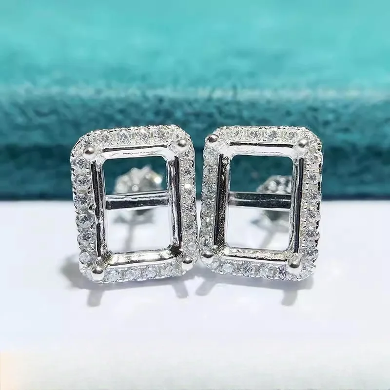 MeiBaPJ Inlay 6*8mm Square Gemstone S925 Sterling Silver DIY Empty Earrings Holder for Women Fine Charm Wedding Jewelry
MeiBaPJ Inlay 6*8mm Square Gemstone S925 Sterling Silver DIY Empty Earrings Holder for Women Fine Charm Wedding Jewelry