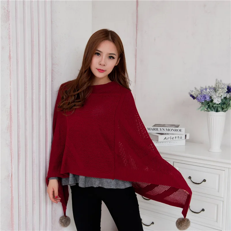 2022 Spring Autumn Shawl Poncho Cape Irregular Sweater Pullover Outside Wide Pine Wool Ball Jacket Fashion Sunscreen Women Red
2022 Spring Autumn Shawl Poncho Cape Irregular Sweater Pullover Outside Wide Pine Wool Ball Jacket Fashion Sunscreen Women Red