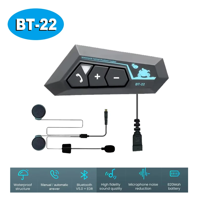 BT-22 Мотоциклетный шлем Bluetooth-гарнитура Наушники MP3-динамик Водонепроницаемые IP67 BT5.0 Беспроводные стереонаушники с громкой связью для мотоцикла
BT-22 Мотоциклетный шлем Bluetooth-гарнитура Наушники MP3-динамик Водонепроницаемые IP67 BT5.0 Беспроводные стереонаушники с громкой связью для мотоцикла