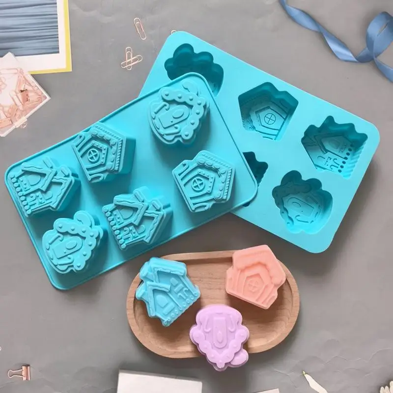 Hot Sale 6-cavity House Baking Silicone Mold Christmas Candle Soap Making Supplies Cake Decoration Tool
Hot Sale 6-cavity House Baking Silicone Mold Christmas Candle Soap Making Supplies Cake Decoration Tool