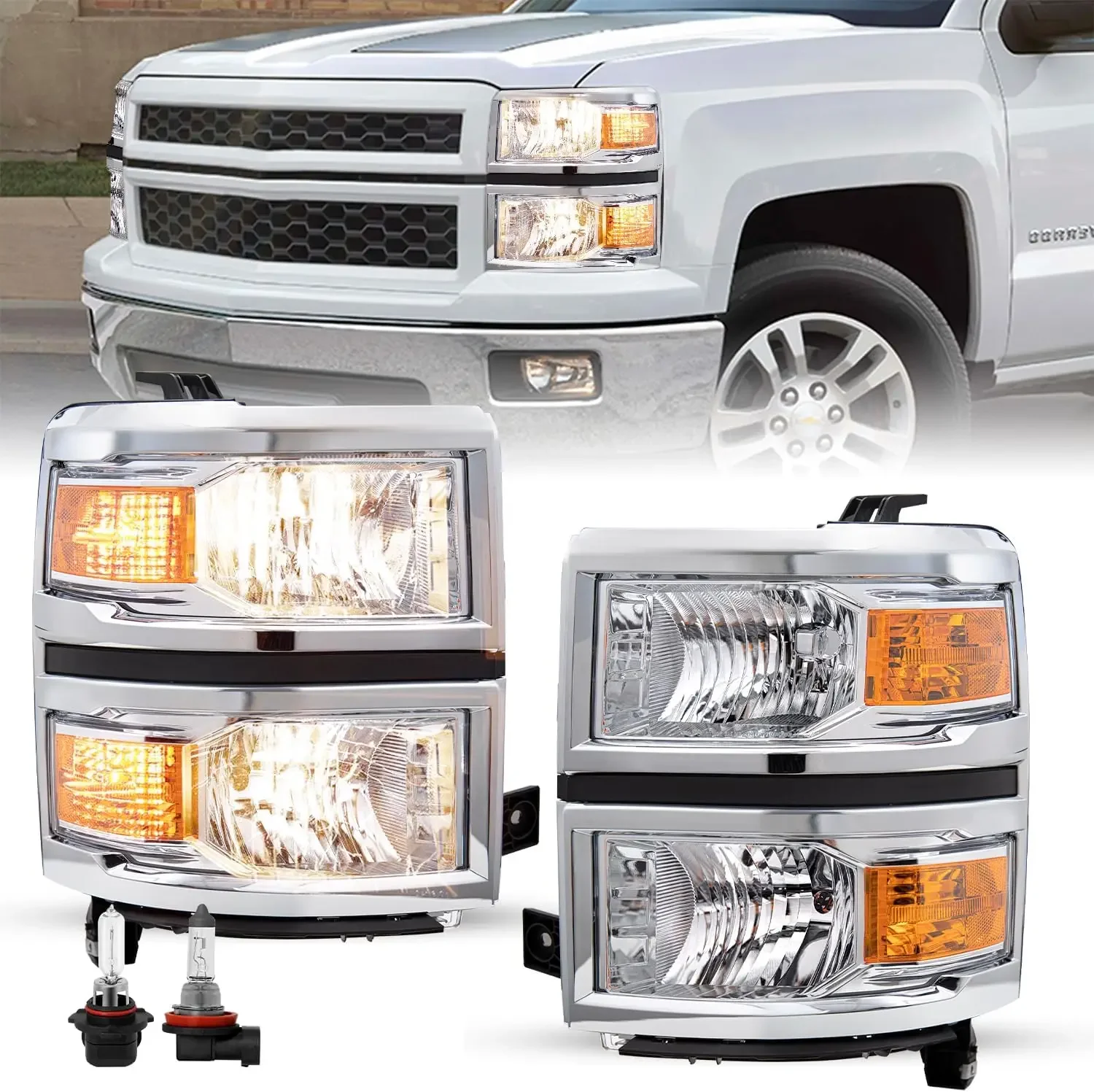 Подходит для пикапа Chevy Silverado 1500 2014-2015, галогенная фара в стиле OE, сменная пара со стороны водителя и пассажира
Подходит для пикапа Chevy Silverado 1500 2014-2015, галогенная фара в стиле OE, сменная пара со стороны водителя и пассажира