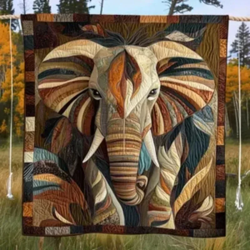 Elephant Quilt Quilted Blanket Throw with Safari Wildlife Design EarthTone Animal Art Boho Neutral Home Decor Wall Hanging
Elephant Quilt Quilted Blanket Throw with Safari Wildlife Design EarthTone Animal Art Boho Neutral Home Decor Wall Hanging